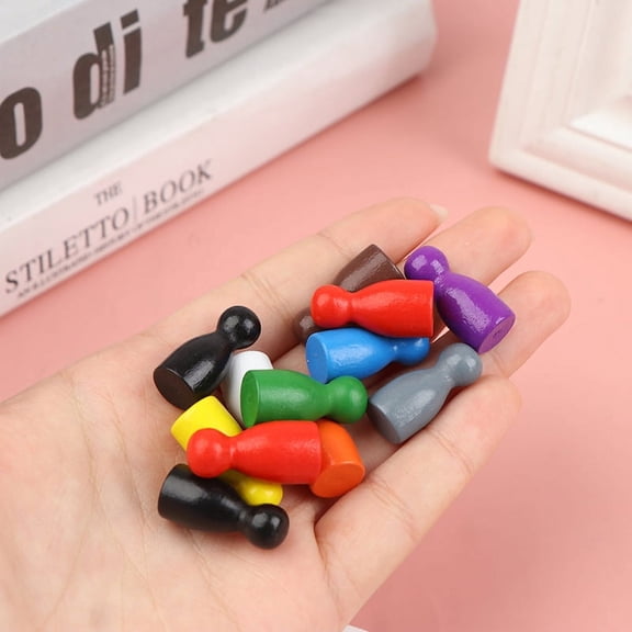 100PCS Diameter Pawn Wooden Pawn Pieces Chess BoardGame Accessories MarkingColor