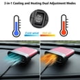 thumbnail image 2 of MesaSe Upgrade Portable Car Heater  Windshield Car Heater Cooling Fan 12V 500W Fast Heating Defrost Defogger  Windscreen Fan  Auto Ceramic Heater Fan Plug in Cigarette Lighter, 2 of 7