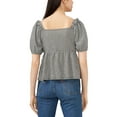 thumbnail image 2 of Riley & Rae Womens Check Print Square Neck Peplum Top, 2 of 2