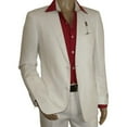 thumbnail image 3 of Adolfo Men's Linen Suit summer suit Breathable and comfortable C500 White, 3 of 11