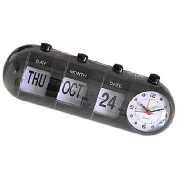 Calendar Alarm Clock Innovative Shape Decorative Jump Desktop Clock for Home Living Room Bedroom Office Black