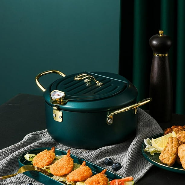 Mini sartén para freidora, olla de japonés de Metal, utensilios de cocina, olla forma forma forma , utensilios de cocina para alimentos , cocina de 20cm verde