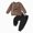 H164-Khaki, variant on TOWED22 Baby Boy Clothes Fall Clothes Print Long Sleeve Pullover Tops Pant Sets Toddler Winter Outfits