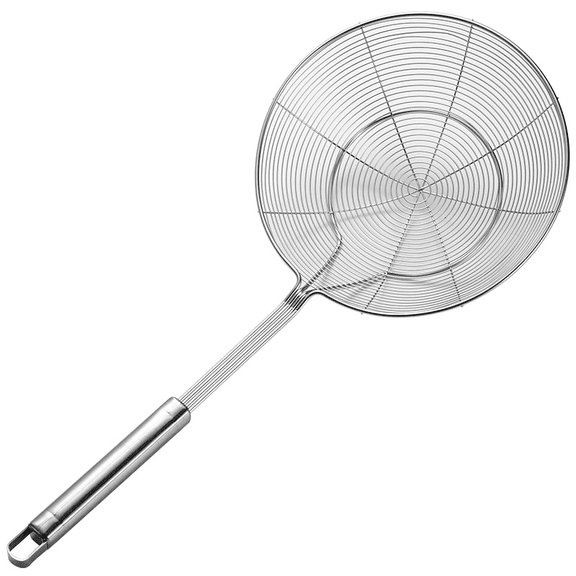 Vruelia Kitchen Strainer Spider Skimmer Spoon for Cooking, Stainless Steel Tomato Food Slotted Pasta Spoon for Frying