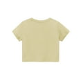 thumbnail image 5 of Inglocry Girls Crop Tops Short Sleeve T-Shirts for Girl Crew Neck Basic Tee Size 5-14 Years Basic Tees Girls Shirts Beige 5-6Y, 5 of 6
