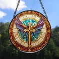 thumbnail image 2 of Luxury Christmas Gift - Jesus Cross Wings Stained Glass Hanging Ornament - Spirit Xmas Tree Decoration, Holiday Gift for Mom, Dad, Friends, Family, 2 of 3
