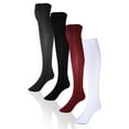 thumbnail image 2 of basico women ladies' cotton over knee socks ,thigh high socks (style 01-4 pair assort), 2 of 3