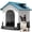 Blue, variant on Dextrus Large Dog House Outdoor Plastic Doghouse Water Resistant Pet House with Adjustable Skylight and Elevated Base for Small, Medium, and Large Dogs