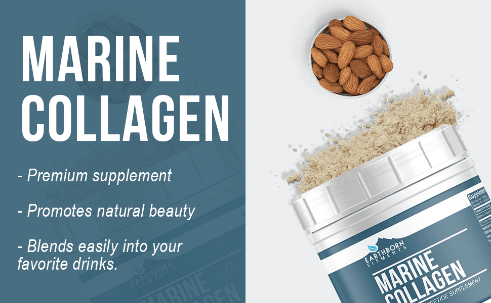 Earthborn Elements Hydrolyzed Marine Collagen Peptides Powder 1.25 lb, Pure & Undiluted, Dietary Supplement
