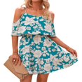 thumbnail image 2 of AMERTEER Femmes Bretelles Floral Robe Sans Manches V Cou A-Doublé Été Décontracté Rue Midi Plage Robe Robe Sundress, 2 of 6