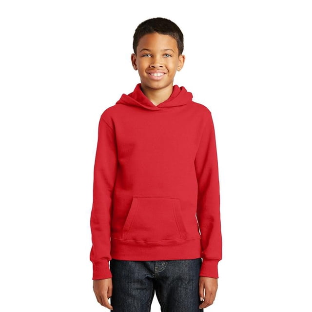 Port & Company ® Youth Fan Favorite Fleece Pullover Hooded Sweatshirt. Pc850yh L Bright Red