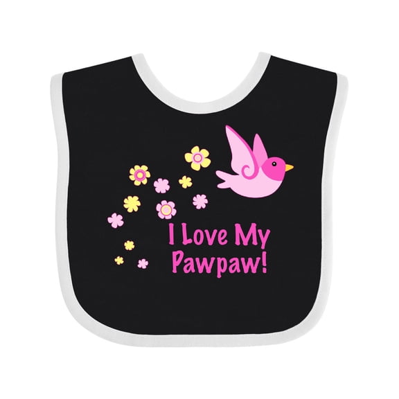 Inktastic I Love My Pawpaw Girls Baby Bib