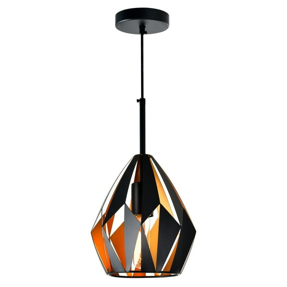 1 Light Down Mini Pendant with Black Copper Finish