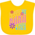 thumbnail image 3 of Inktastic Nana and Papa Love Me Retro Flowers Girls Baby Bib, 3 of 4