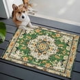 thumbnail image 4 of Green Boho Area Rugs 2x3 for Living Room, Vintage Ethnic Tribe Southwestern Non Slip Washable Rug Runner, Low Pile Indoor Floor Carpet Mat Bathroom Rugs for Bedroom, Kids Room, 4 of 9
