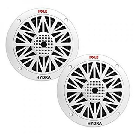 Pyle 6.5' Full Range - Pyle PLMR62 Dual 6.5'' Water Resistant Marine Speakers, 2-Way Full Range Stereo Sound, Built-in Tweeters, 200 Watt, Wh