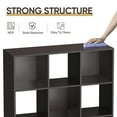 thumbnail image 5 of ZenSports 9 Cube MDF Bookshelf 3 Tier Storage Organizer Wooden Bookcase Espresso, 5 of 9