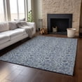 thumbnail image 4 of HomeRoots 655036 10 x 14 ft. Blue & Gray Floral Transitional Washable Machine Made Rectangle Area Rug with UV Protection, 4 of 8