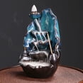 thumbnail image 2 of 1pc,Ceramic Incense Burner Waterfall Lotus Incense Burner Censer Lotus Flower Shape Home Crafts Ornament Decoration Ornament (Without Incense）, 2 of 6