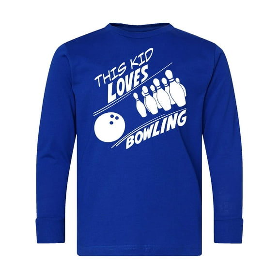 Inktastic This Kid Loves Bowling Long Sleeve Youth T-Shirt