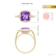 thumbnail image 4 of ANGARA Natural Bezel Set Cushion 3.1 ct Amethyst Ring with Milgrain Detailing in 14K Yellow Gold for Women (Size-9mm) | February Birthstone, Anniversary Jewelry Gift for Women | Natural Amethyst Ring, 4 of 9