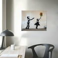 thumbnail image 4 of Nawypu  Framed Canvas Print Wall Art Banksy Flower Thrower &amp; Balloon Girl Graffiti &amp; Street Art Pop Culture Illustrations Pop Art Bohemian Dark for Living Room, Bedroom, Office, 4 of 5