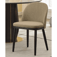 thumbnail image 2 of Juego de 2 sillas de comedor, sillas de cocina tapizadas en lino con cojín grueso y respaldo curvado, silla moderna con estructura de madera y patas ajustables para comedor, cocina, verde,Verde, 2 of 2