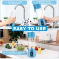 thumbnail image 5 of Joefnel Mini Blender Portable,with USB Rechargeable and BPA-Free,with 6 leaves Stainless Steel Blade, 380 ML Capacity for Kitchen, Home and Office (Blue), 5 of 5