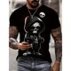 thumbnail image 1 of 3D Printed Skull Graphic T-Shirt For Men - Soft Cotton Casual Short Sleeve Tee With Hooded Character Design Stretchy Round Neck Summer Top For Outdoor Wear, 1 of 6