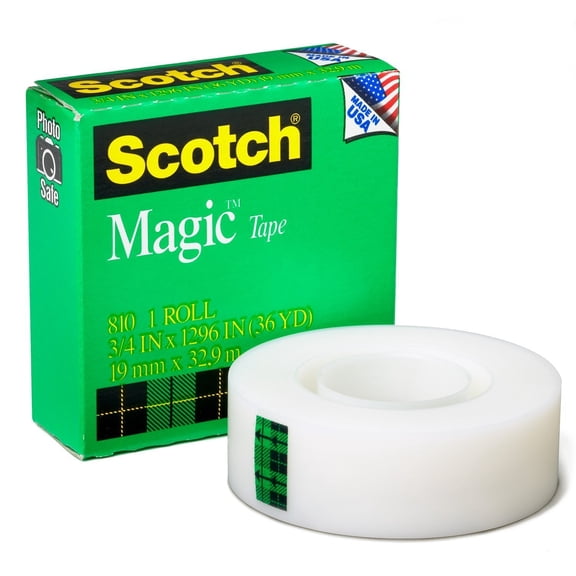 Scotch Magic Tape - Invisible Office Supply Tape - 1 Roll, 3/4 in x 1296 in