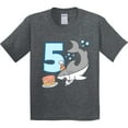 thumbnail image 3 of Inktastic 5th Birthday Shark with Cake Youth T-Shirt, 3 of 5