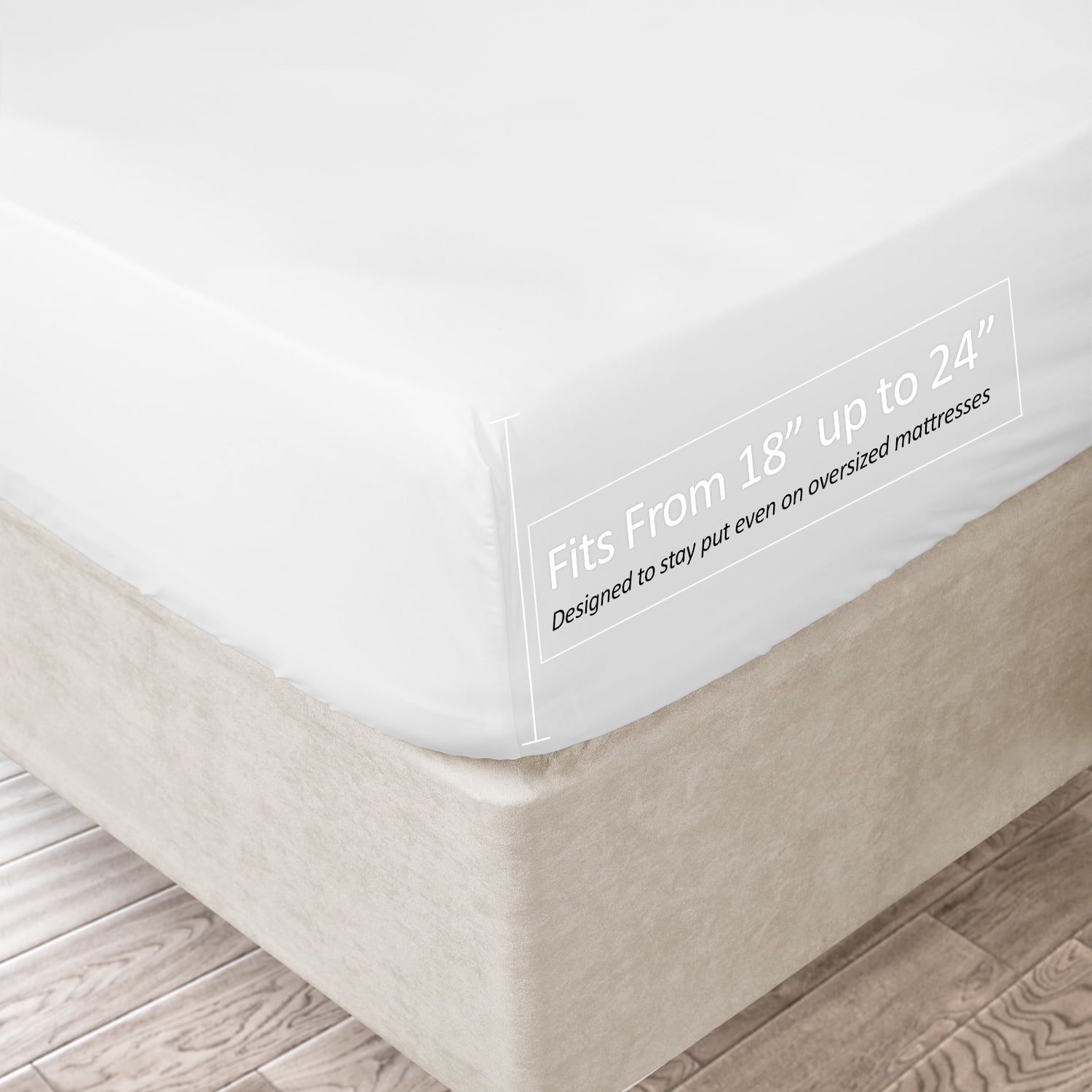 Extra Deep Pocket 6 Piece Bed Sheet Set – Super Deep Fitted Sheet Fits Mattress from 18-24 inces Depth – Double Brushed Microfiber Sheets with 4 Pillow Cases, California King, White