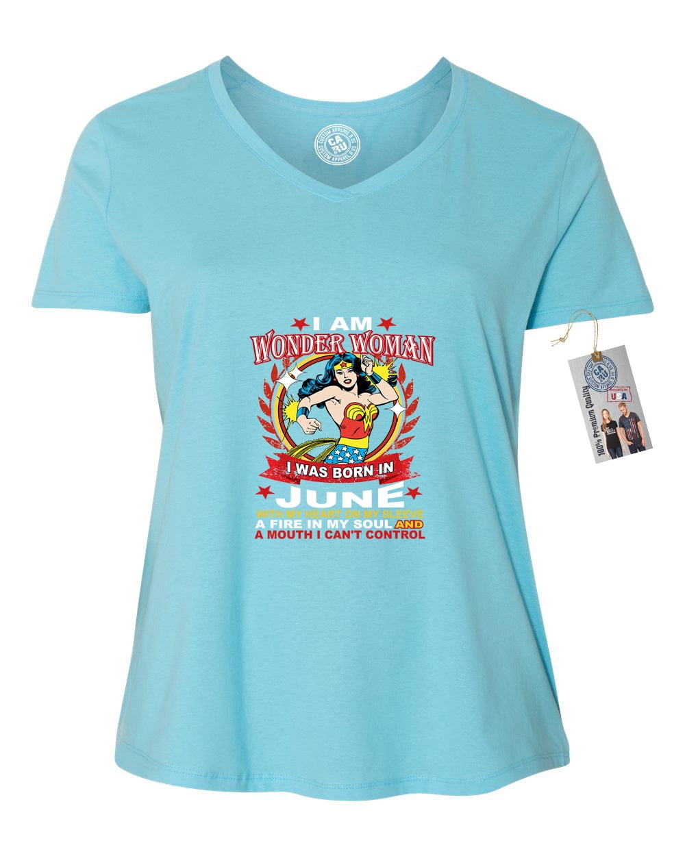 June Superhero Plus Size Womens V Neck 