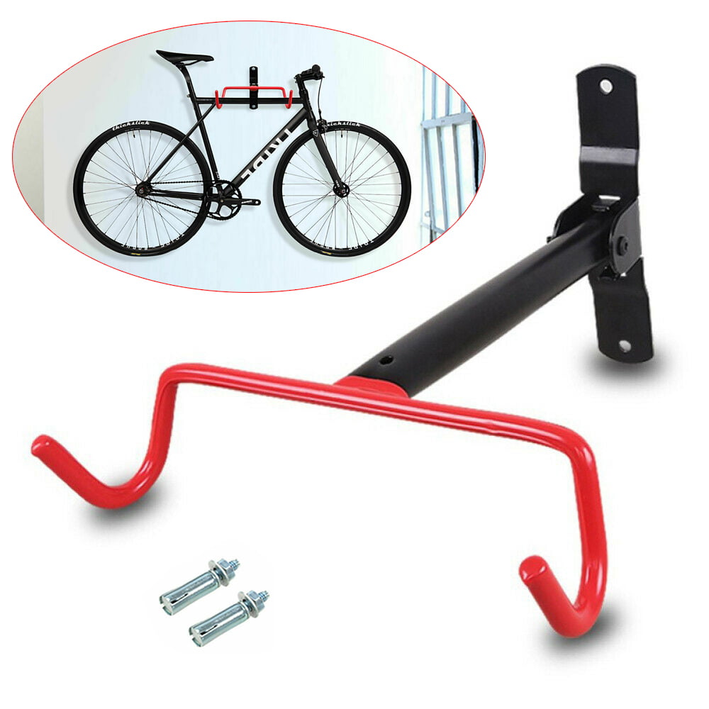 1 Pack Bicycle Wall Mounted Hook Bike Display Rack Hook Folding Wall Holder Hanger Storage System for Garage and Shed Premium Plastic Material Black and Orange 