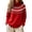 Red, variant on Fair Isle Sweater Women Vintage Crewneck Long Sleeve Pullover Tops Fall Winter Soft Casual Holiday Streewear