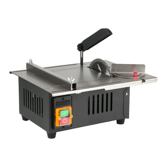 Table Saw Black Chop Saw Power Tools with 3 Saw Blades Angle Push Ruler and Adjustable Backrest 2500W Woodworking Table Saw