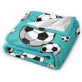 thumbnail image 2 of Soccer Blanket Super Soft Cozy Flannel Throw Blankets Gifts for Sport Fans Kids Boys Girls Adults Soccer Decor 50"X40", 2 of 6