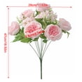 thumbnail image 3 of Flores de peonía artificial banquete de boda tela de seda ramo floral oficina en casa peonía falsa, rosa 9 Ramo Yuarrent HA6917-02B, 3 of 6