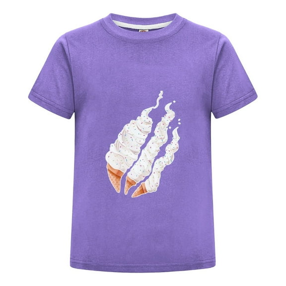 Ice Cream Melting Cone Scratch Kids Preston Playz Shirt – Gamer-Style Fire Tee for Boys Girls Short Sleeve Summer Top