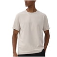 thumbnail image 1 of pstuiky camisetas de hombre, Blusas/camisetas casuales de verano para hombre, de color liso y cuello redondo ropa de hombre l, 1 of 7
