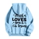 thumbnail image 4 of MHFRRA Sudaderas y Sudaderas para Hombre, Informales, Holgadas, con Estampados para Otoño E Invierno Azul claro, 4 of 5