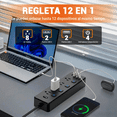 thumbnail image 2 of Multicontacto extension con Interruptores Independientes 8 Salidas y 4 USB  Lab.G Negro, 2 of 5