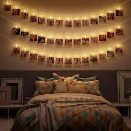 Casewin Photo Clip String Light with Timer Remote 40 LED Clips | Photo String Lights with Clips ，Twinkle Dorm Wall Decor for Girls Bedroom，Teenage Girl Room Decor for Photo Wall Decoration price history on PriceWatchPro