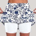 thumbnail image 1 of TaTaai Women High Waist Printed Sports Shorts Yoga Skinny Jogger Skort with Pockets Polyester Breathable Stretchy Lightweight Summer Daily Casual Wear Gift, 1 of 5