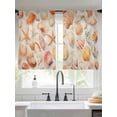 thumbnail image 2 of Vintage Yellow Seashell Sheer Curtains 54 Inch Long 2 Panels, Ocean Starfish Summer Retro Linen Light Filtering Rod Pocket Curtains, Sheer Voile Drapes for Living Room Bedroom, 52"x54", 2 of 8