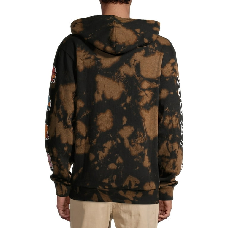 Men's Oversized Bleach Tie Dye Graphic Hoodie