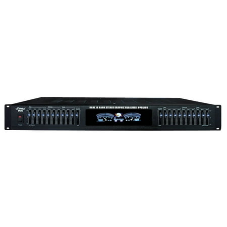 Pyle 19in Rack - Pyle 19Inch Rack Mount Dual 10 Band Stereo Graphic Equalizer (PPEQ150)