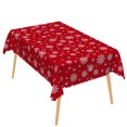 thumbnail image 6 of Red Christmas Snowflake Tablecloth,60x70 Inch,Waterproof Polyester Table Cover for Indoor Outdoor Holiday Decor, 6 of 6