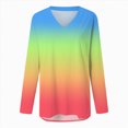 thumbnail image 3 of Towmus Women Tunic Tops Long Sleeve Fall Tops Comfy V Neck Basic Shirts Solid Color T Shirt Loose Casual Fall Blouse Basic Tees, 3 of 6