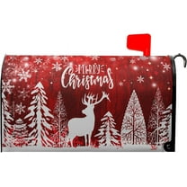 Merry Christmas Mailbox Cover 25.5x21in Christmas Mailbox Covers Magnetic Standard Size Winter Snowflake Pine Oversized Mailbox Covers Magnetic Mail Wraps Cover Letter Box for Christmas Home Yard